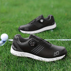 AOPLUS Men'S Stylish Golf Shoes - Low-Top Synthetic Cover Upper, Breathable Fabric & Cushioned Rubber Sole, All-Season Golf Shoes with Arch Support & Traction, Sleek Shoe Design, Comfortable Fit