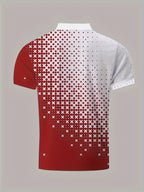 Men's Gradient Short Sleeve Golf Shirts - Casual Regular Fit Summer