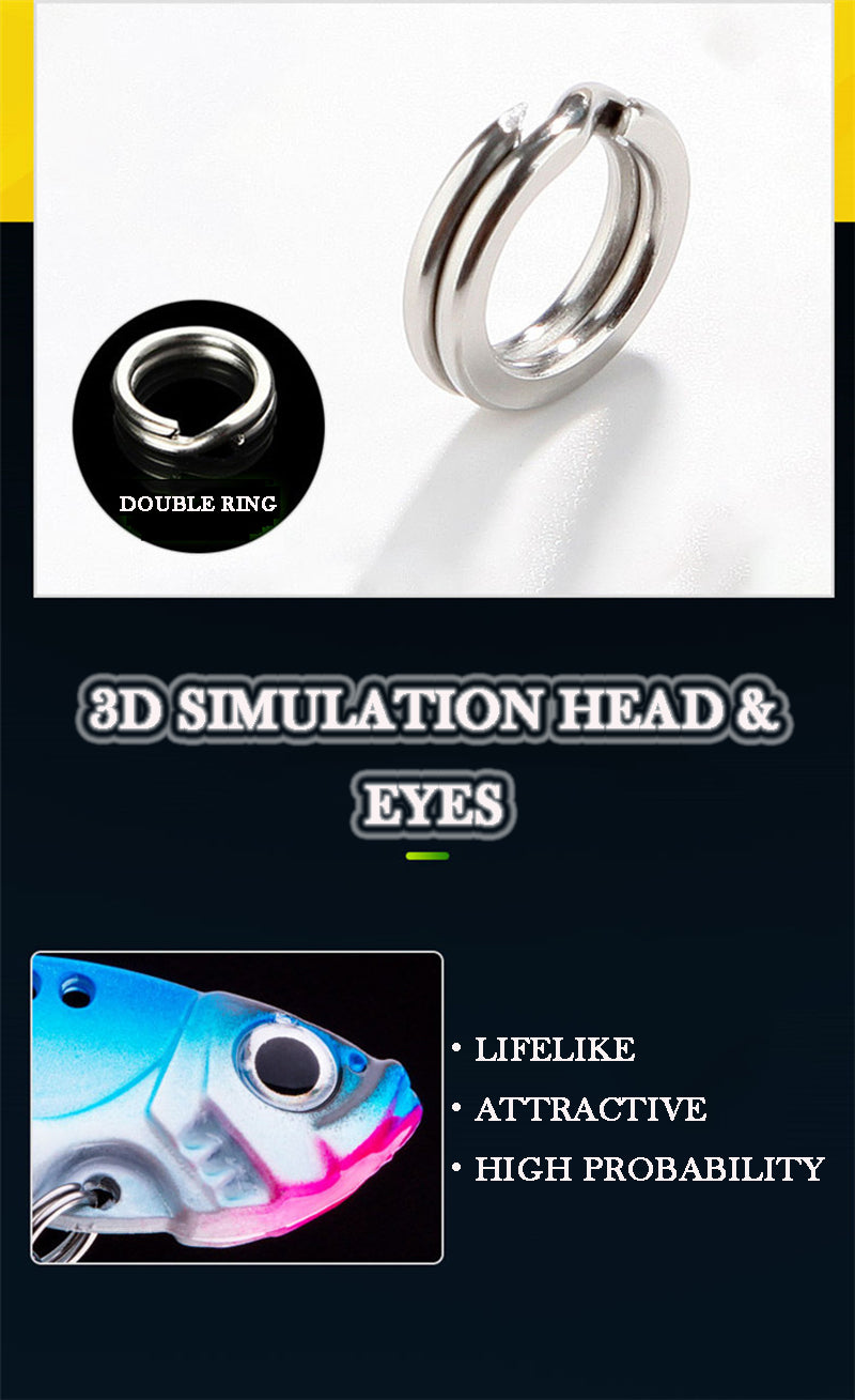 X-FIN Metal VIB Fishing Lure - 7g/0.25oz, 10g/0.35oz, 15g/0.53oz Jig Vibrate Hard Bait with Spinner, Saltwater & Freshwater Compatible, Zinc Alloy, Ideal for Bass, Pike, and Perch, Fishing Tackle|Vibrating Lure|Durable Fishin - The Superior Findings Depot