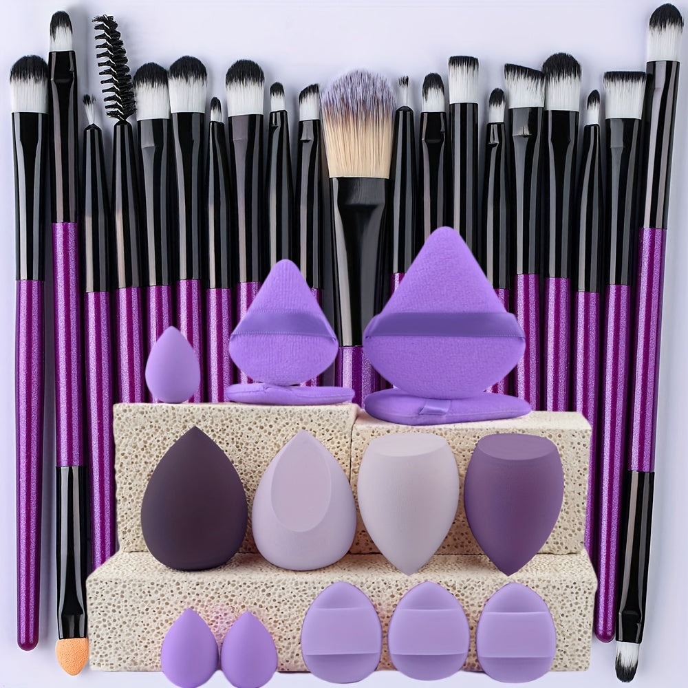 20/34pcs Makeup Brush Set and 8pcs Mini Makeup Brush Professional Soft Synthetic Powder Foundation Eyeshadow Makeup Brush Cosmetics Suitable for Beginners - The Superior Findings Depot