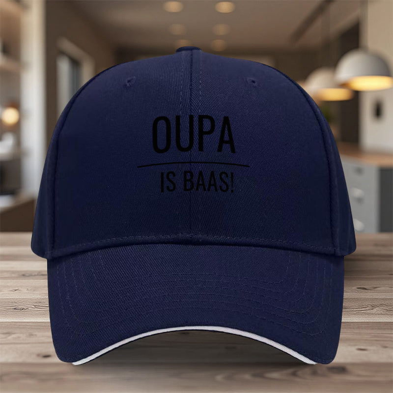 1pc Adjustable Snapback Baseball - Lightweight All-Season Hat with Oupa Is Baas! Design, / Contrast, Unisex for Men & Women, Wedding, Birthday, Baseball Hat, Wedding Accessory, Sporty Style, Durable Construction, Outdoor Enth