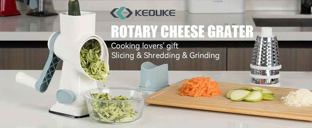 KEOUKE Multi-Functional Cheese & Vegetable Grater with Container
