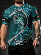 Men's Fish Pattern T-Shirt - Summer Outdoor Leisure Sports
