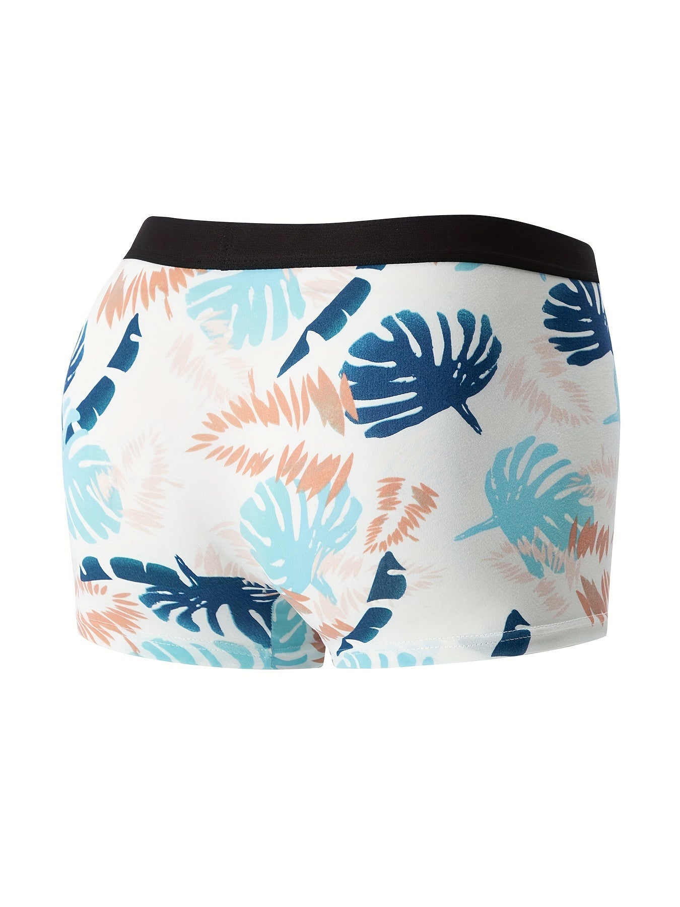 4pcs Flower Pattern Men's Antibacterial Underwear, Casual Boxer Briefs Shorts, Breathable Comfy Stretchy Boxer Sports Shorts - The Superior Findings Depot