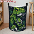 1pc Dinosaur Print Laundry Basket - Foldable Large Capacity with Handles