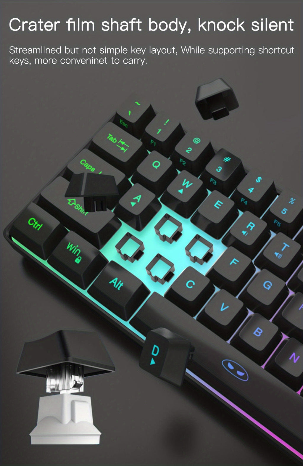 MageGee Mini 60% Gaming/Office Keyboard, Keycap Type Wired RGB Backlit Compact Computer Keyboard for Windows/Mac/Laptop, Laptop Accessory, Modern Keyboard, Sturdy Construction, Adjustable Lighting, Students - The Superior Findings Depot
