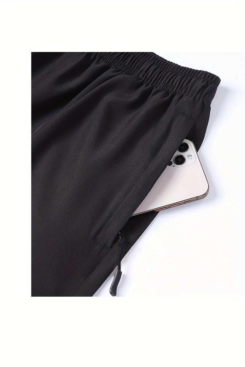 3pcs Men'S Summer Sports Shorts - Breathable Quick-Dry Fabric, Drawstring Waist with Zipper Pockets, Lightweight & Comfortable for Running, Hiking, Outdoor Activities - Black, Navy Blue, Dark Gray - Perfect Gift for Active Me - The Superior Findings Depot