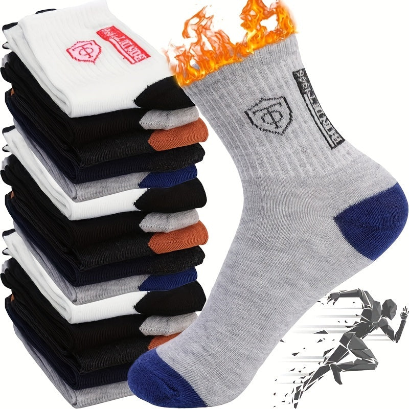 Amasokisi Ezemidlalo ePolyester Yabesilisa Angama-20, Indwangu Ethungwe Ngomoya, Iphethini Yezinhlamvu, Amasokisi Afudumele Aqinile Azo Zonke Izinkathi, I-Polyester Eyi-100%