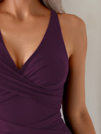 Women's Modest One-Piece Swimsuit with Removable Chest Pads - Tummy Control Strap Adjustment System, Full-Coverage Bath Suit, Hand Washable High-Elasticity Swimwear for Beach & Pool - The Superior Findings Depot