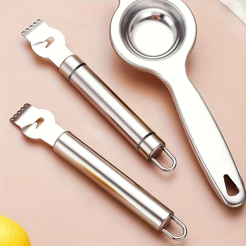 Customizable Engraved Stainless Steel Kitchen Tool Set - Lemon Zester & Juicer