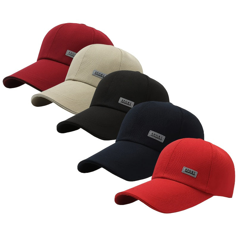 Set of 5 Men'S Baseball Caps Designed for Sun Protection, Featuring Extended Brims Suitable for Fishing - The Superior Findings Depot