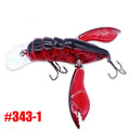 1pc ANFS Jointed Craw Lure - Realistic Artificial Fishing Bait with Multiple Hooks, Vibrant Red & Black Design, Durable ABS Material for Bass, Walleye, Crappie - Ideal for Christmas, Valentine'S Day, Father'S Day Gifts, Bass - The Superior Findings Depot