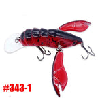 1pc ANFS Jointed Craw Lure - Realistic Artificial Fishing Bait with Multiple Hooks, Vibrant Red & Black Design, Durable ABS Material for Bass, Walleye, Crappie - Ideal for Christmas, Valentine'S Day, Father'S Day Gifts, Bass - The Superior Findings Depot