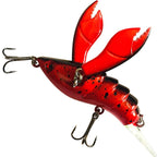 1pc ANFS Jointed Craw Lure - Realistic Artificial Fishing Bait with Multiple Hooks, Vibrant Red & Black Design, Durable ABS Material for Bass, Walleye, Crappie - Ideal for Christmas, Valentine'S Day, Father'S Day Gifts, Bass - The Superior Findings Depot
