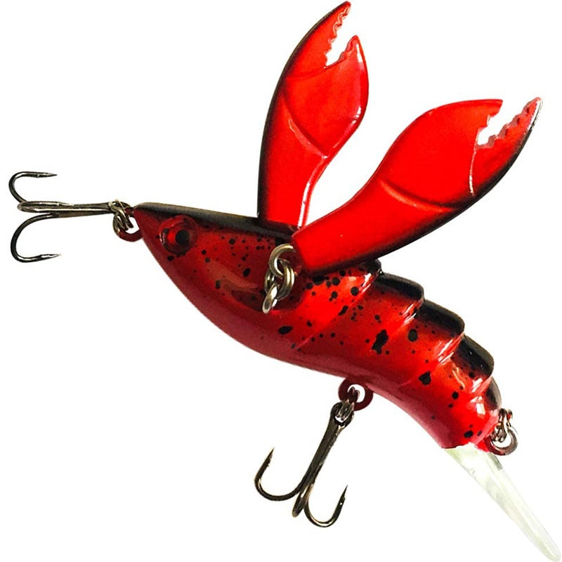 1pc ANFS Jointed Craw Lure - Realistic Artificial Fishing Bait with Multiple Hooks, Vibrant Red & Black Design, Durable ABS Material for Bass, Walleye, Crappie - Ideal for Christmas, Valentine'S Day, Father'S Day Gifts, Bass - The Superior Findings Depot