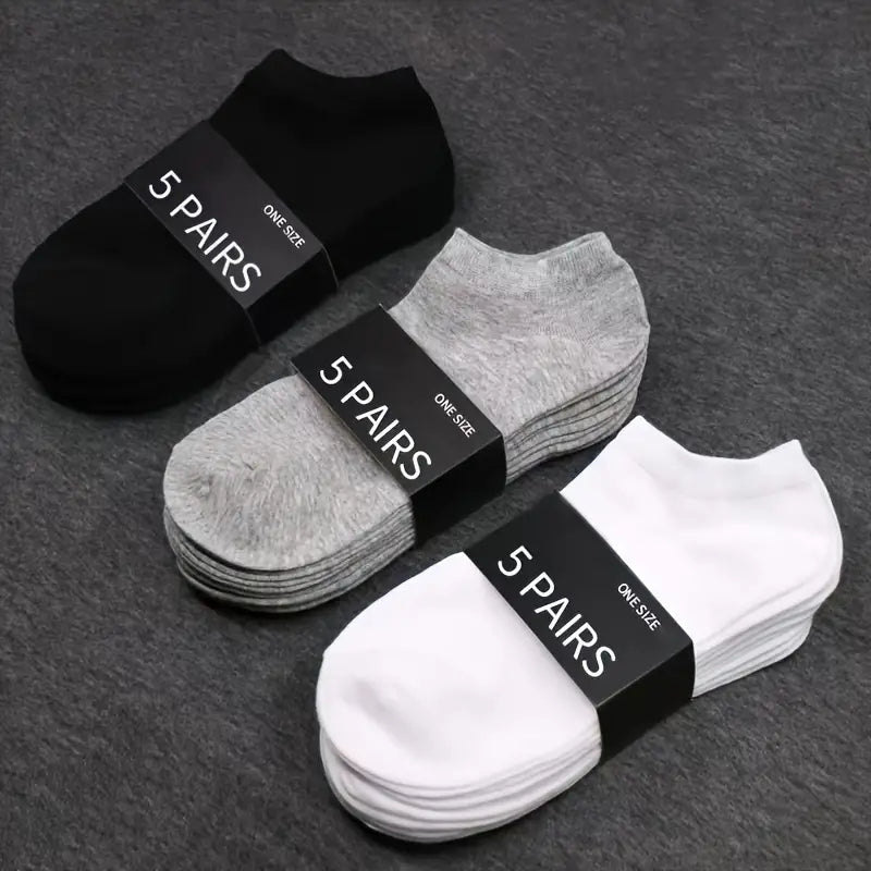 1/5/10/30 Pairs Men'S & Women'S Breathable Anti-Odor Socks - Moisture-Wicking Quick-Dry Summer Shorts, Black/White/Gray/Beige/Gray/White/Black/Gray/White/Gray/White/Gray/White/Gray/White/, Sweat-Resistant - The Superior Findings Depot