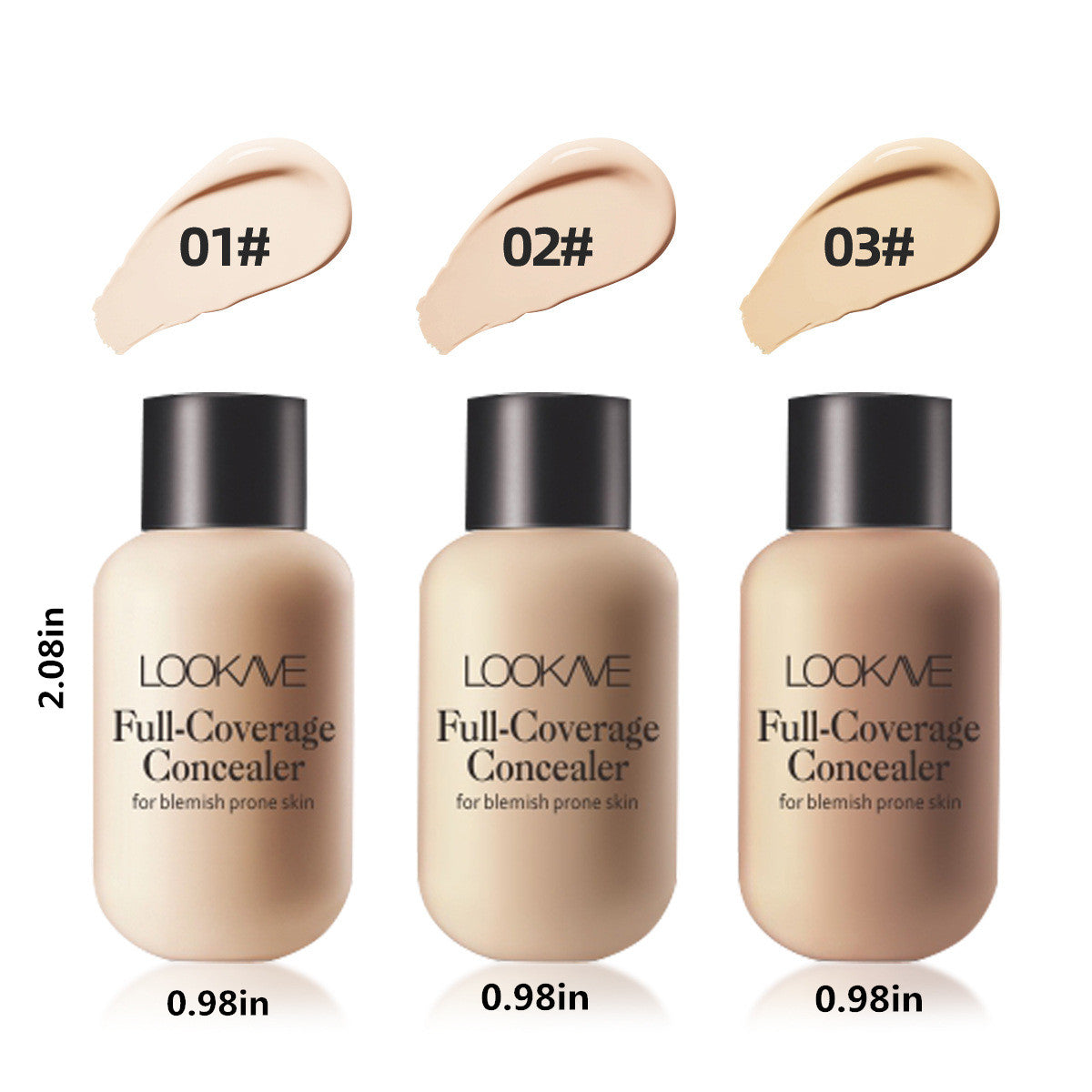 Lightweight Small Mini Bottle Liquid Concealer - Full Coverage For Acne, Dark Circles, And Blemishes, Travel Size - The Superior Findings Depot