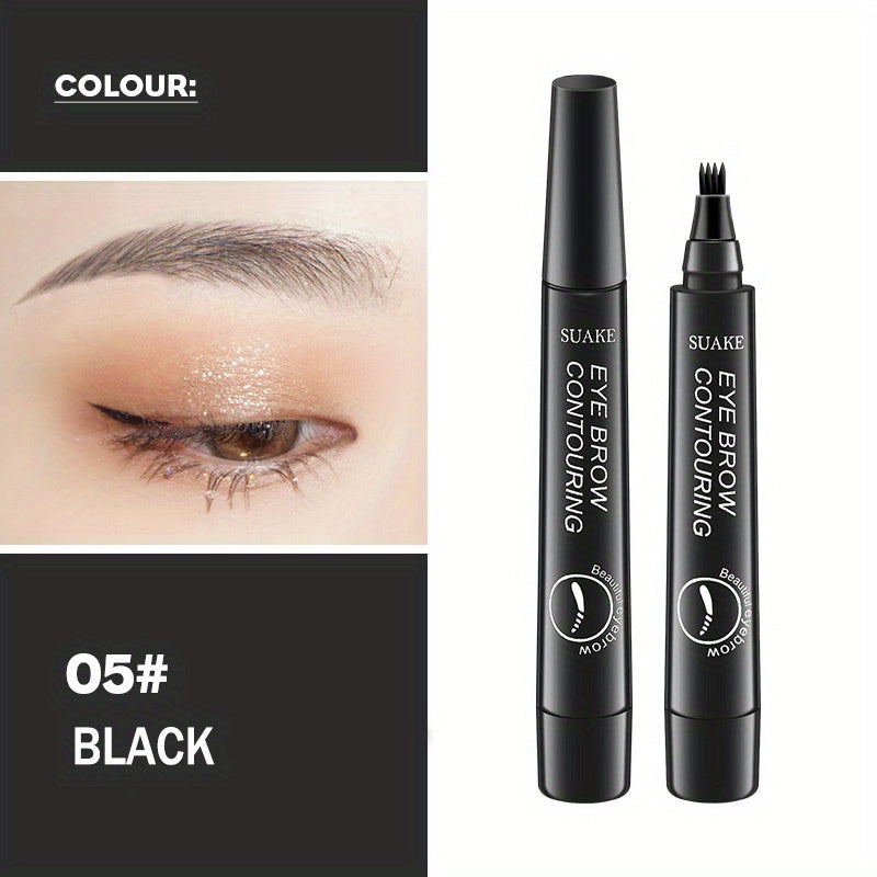 Waterproof Eyebrow Pen, Microblading Eyebrow Pencil With 4 Split Head, Natural Looking Brows Makeup ( 5 Colors ) - The Superior Findings Depot