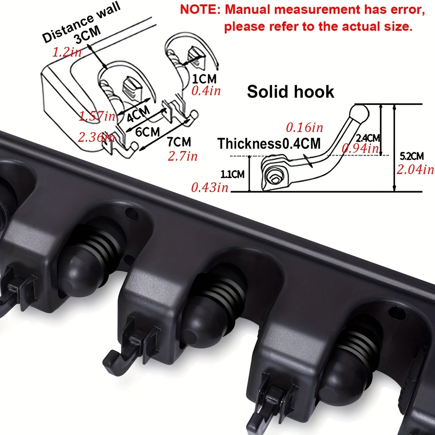 1pc Broom Holder, Wall Mounted Garden Tool Organizer, Home Laundry Room, Closet, Shed, Garage Organization And Storage Utility Rack, 5 Slots & 6 Hooks - The Superior Findings Depot