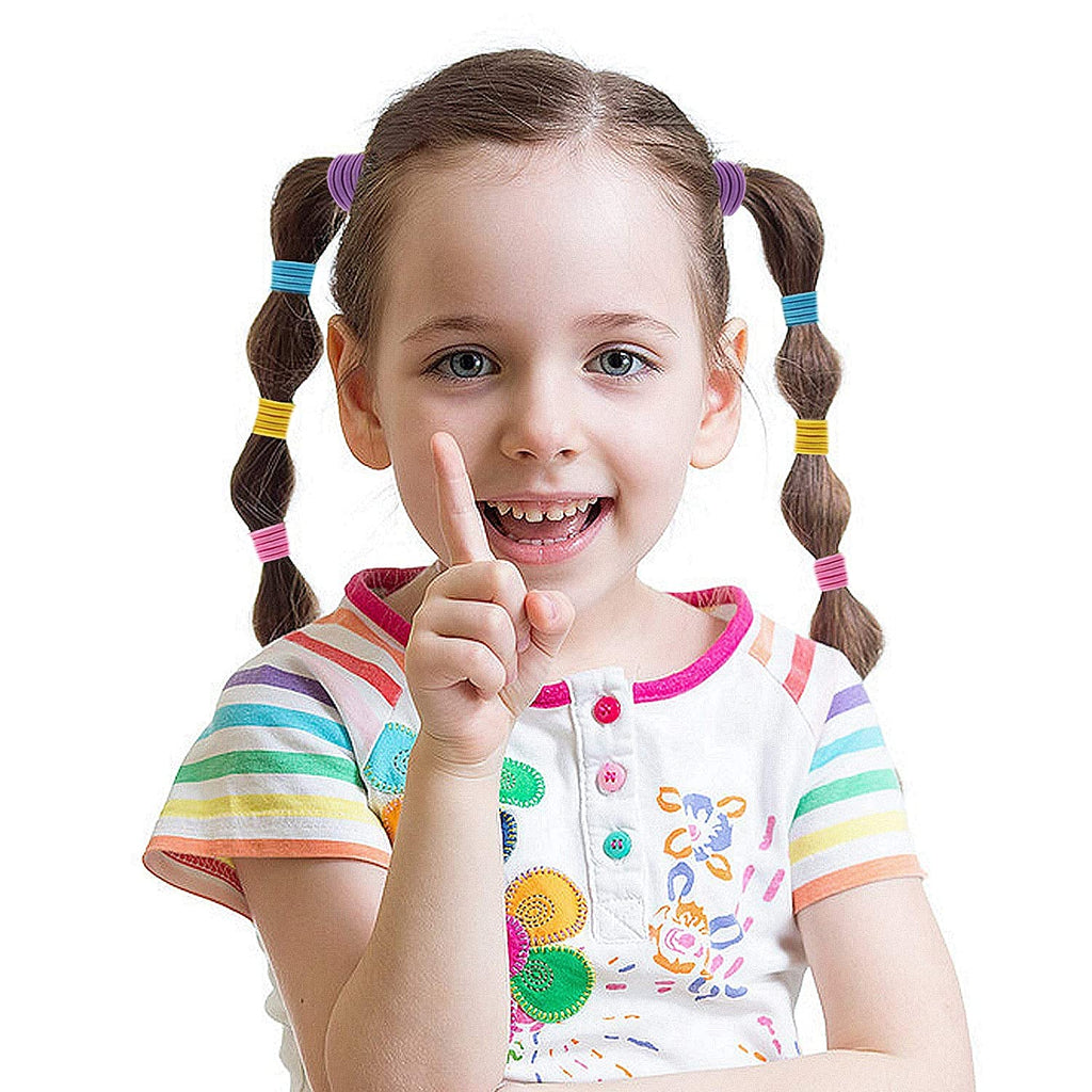 100 Pcs/Bag Children Cute Cartoon Elastic Hair Bands, Girls Lovely Srunchies Rubber Bands, Kid Hair Accessories, Ideal choice for Gifts - The Superior Findings Depot