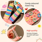100 Pcs/Bag Children Cute Cartoon Elastic Hair Bands, Girls Lovely Srunchies Rubber Bands, Kid Hair Accessories, Ideal choice for Gifts - The Superior Findings Depot