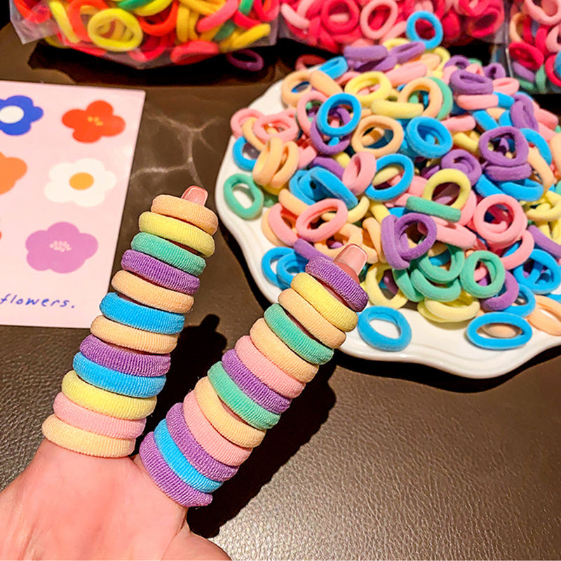 100 Pcs/Bag Children Cute Cartoon Elastic Hair Bands, Girls Lovely Srunchies Rubber Bands, Kid Hair Accessories, Ideal choice for Gifts - The Superior Findings Depot