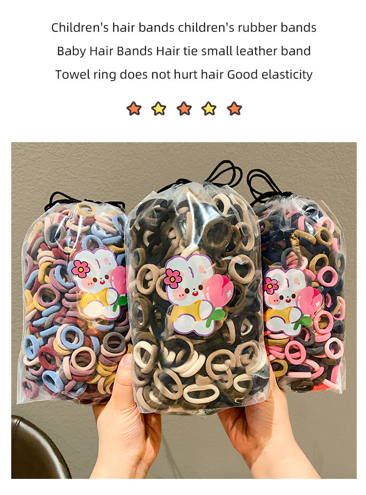 100 Pcs/Bag Children Cute Cartoon Elastic Hair Bands, Girls Lovely Srunchies Rubber Bands, Kid Hair Accessories, Ideal choice for Gifts - The Superior Findings Depot