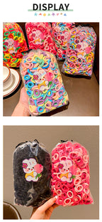 100 Pcs/Bag Children Cute Cartoon Elastic Hair Bands, Girls Lovely Srunchies Rubber Bands, Kid Hair Accessories, Ideal choice for Gifts - The Superior Findings Depot