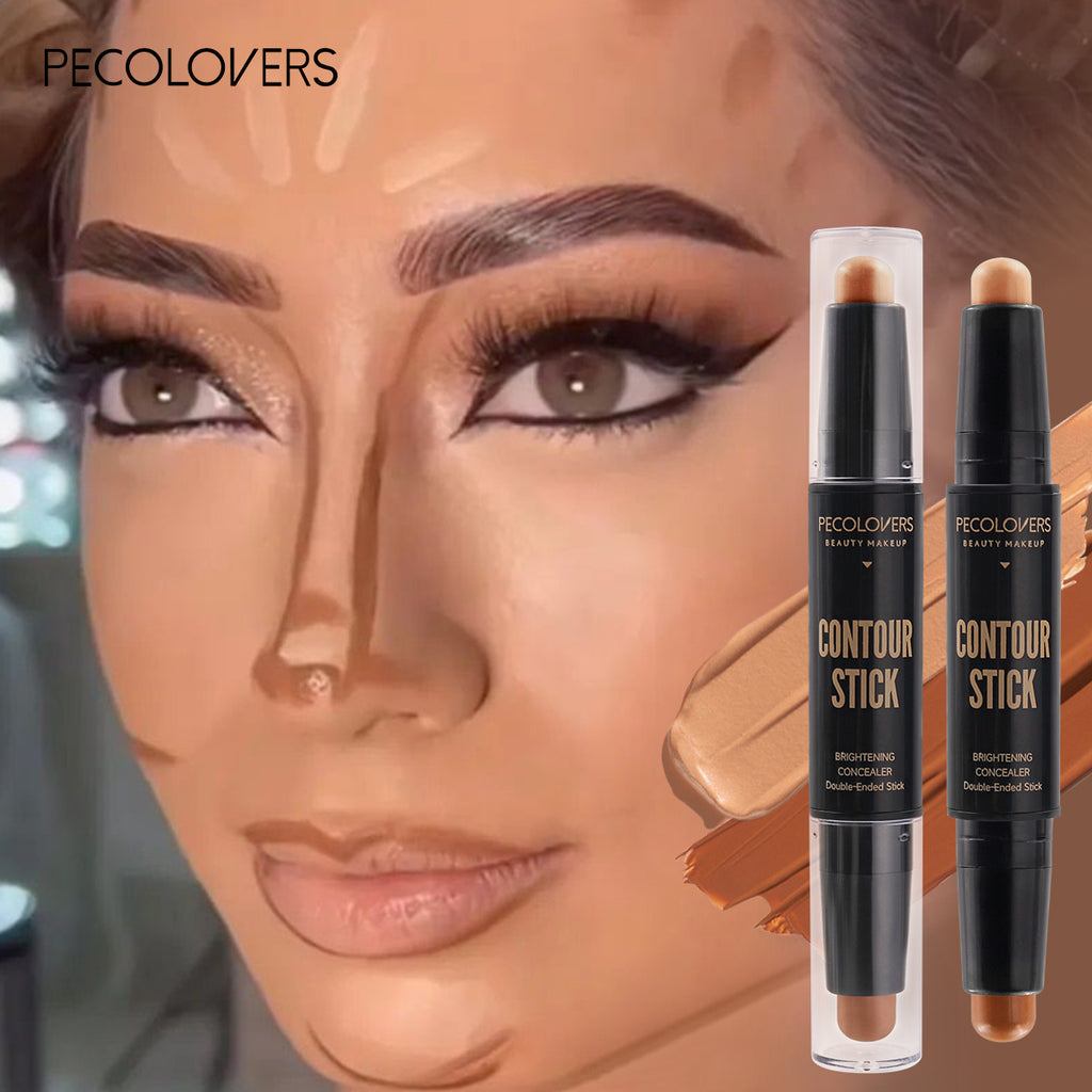 PECOLOVERS Double Head Highlight Pen Face Make Up Liquid Waterproof Contouring Foundation Contour Makeup Concealer Stick Pencil Cosmetics - The Superior Findings Depot