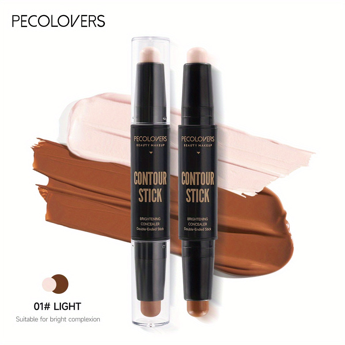 PECOLOVERS Double Head Highlight Pen Face Make Up Liquid Waterproof Contouring Foundation Contour Makeup Concealer Stick Pencil Cosmetics - The Superior Findings Depot