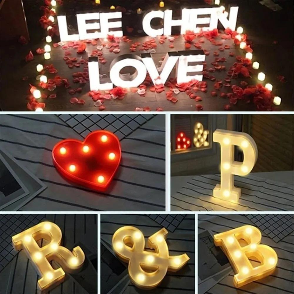 Charming 16cm LED Alphabet & Number Night Lights - Battery-Powered, Warm White Glow for Cozy Home Ambiance, Weddings, Birthdays, Christmas Decor - High-Quality, Easy to Install, Lights for Decoration - The Superior Findings Depot