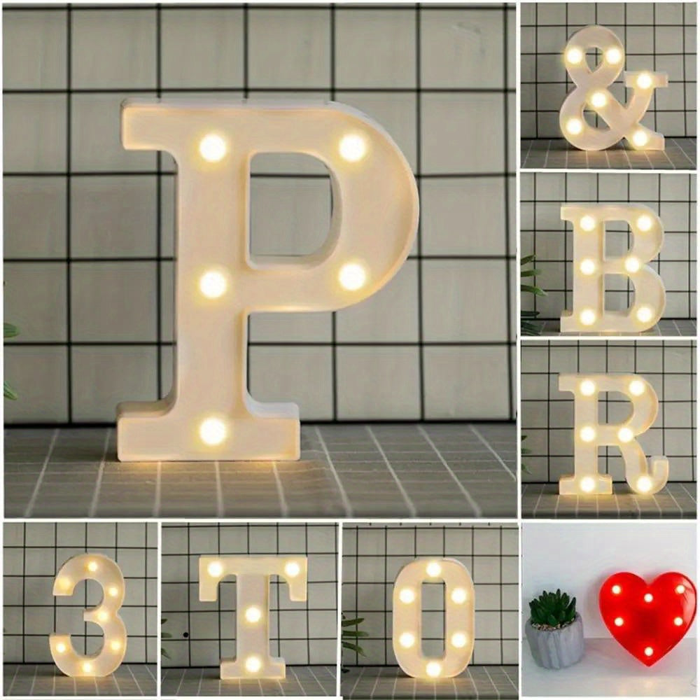 Charming 16cm LED Alphabet & Number Night Lights - Battery-Powered, Warm White Glow for Cozy Home Ambiance, Weddings, Birthdays, Christmas Decor - High-Quality, Easy to Install, Lights for Decoration - The Superior Findings Depot