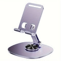 360-Degree Rotating Metal Phone Stand - Compact, Foldable & Portable Desktop Holder for All Smartphones and Tablets, Ideal Office Accessory - The Superior Findings Depot