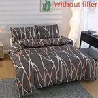 3pcs 100% Polyester Brushed Bedding Set, Floral Plant Print, Duvet Cover with 2 Pillowcases, Zipper Closure, Breathable, Machine Washable, Home Hotel Bedding Kit - The Superior Findings Depot