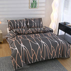 3pcs 100% Polyester Brushed Bedding Set, Floral Plant Print, Duvet Cover with 2 Pillowcases, Zipper Closure, Breathable, Machine Washable, Home Hotel Bedding Kit - The Superior Findings Depot