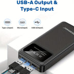 REDISSON Portable Power Bank with LED Display - Fast Charging USB-C Portable Charger, Slim Compact Design, Wireless Charging, Built-in Flashlight, Compatible with Smartphones, Tablets, Laptops - for Travel, Home, Office, Camp - The Superior Findings Depot