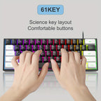 MageGee Mini 60% Gaming/Office Keyboard, Keycap Type Wired RGB Backlit Compact Computer Keyboard for Windows/Mac/Laptop, Laptop Accessory, Modern Keyboard, Sturdy Construction, Adjustable Lighting, Students - The Superior Findings Depot