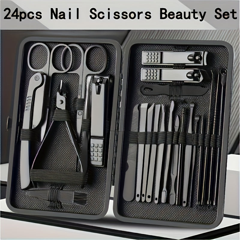 A Set of Nail Clippers And Grooming Tools with 8/15/24pcs, Includes a Portable Travel Case, Clippers, And Scissors, a Professional Foot Nail Trimming Kit, And a Travel Grooming Tool Set. - The Superior Findings Depot
