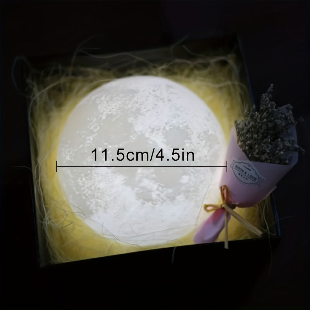 1pc 8/10/12cm LED Night Light 3D Printing Moon Light Star Light 7 Color Bedroom Decoration Night Light Shop Booth Decoration Hotel Bedside Table Decoration Bar Decoration Gift for hotel/catering/event holding - The Superior Findings Depot