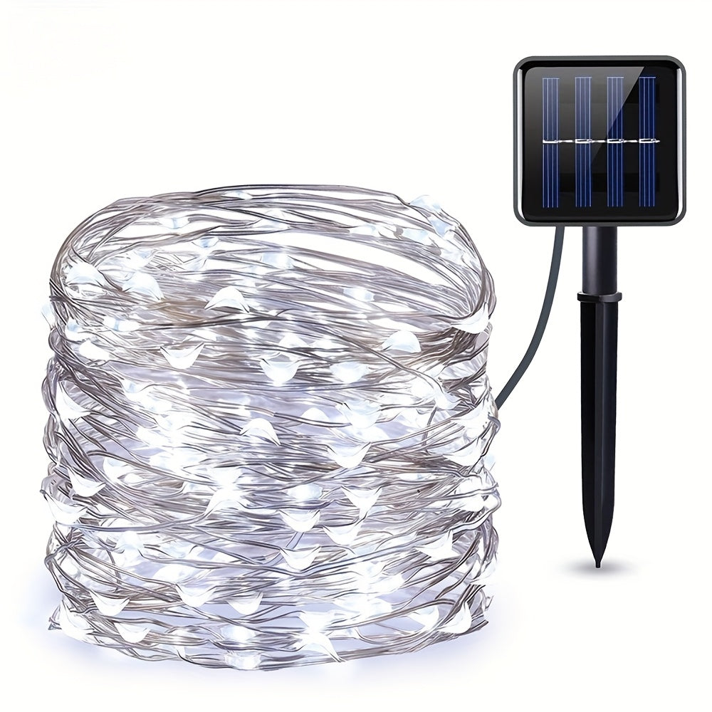 50/100/200/300LED Solar Copper Wire Lights - 8 Modes, Warm White/Cool White/Multicolor, High Quality Indoor/Outdoor String Lights with Solar Panel for Christmas, Weddings, Garden, Parties & Holidays, Solar Hanging Lights, Eve - The Superior Findings Depot
