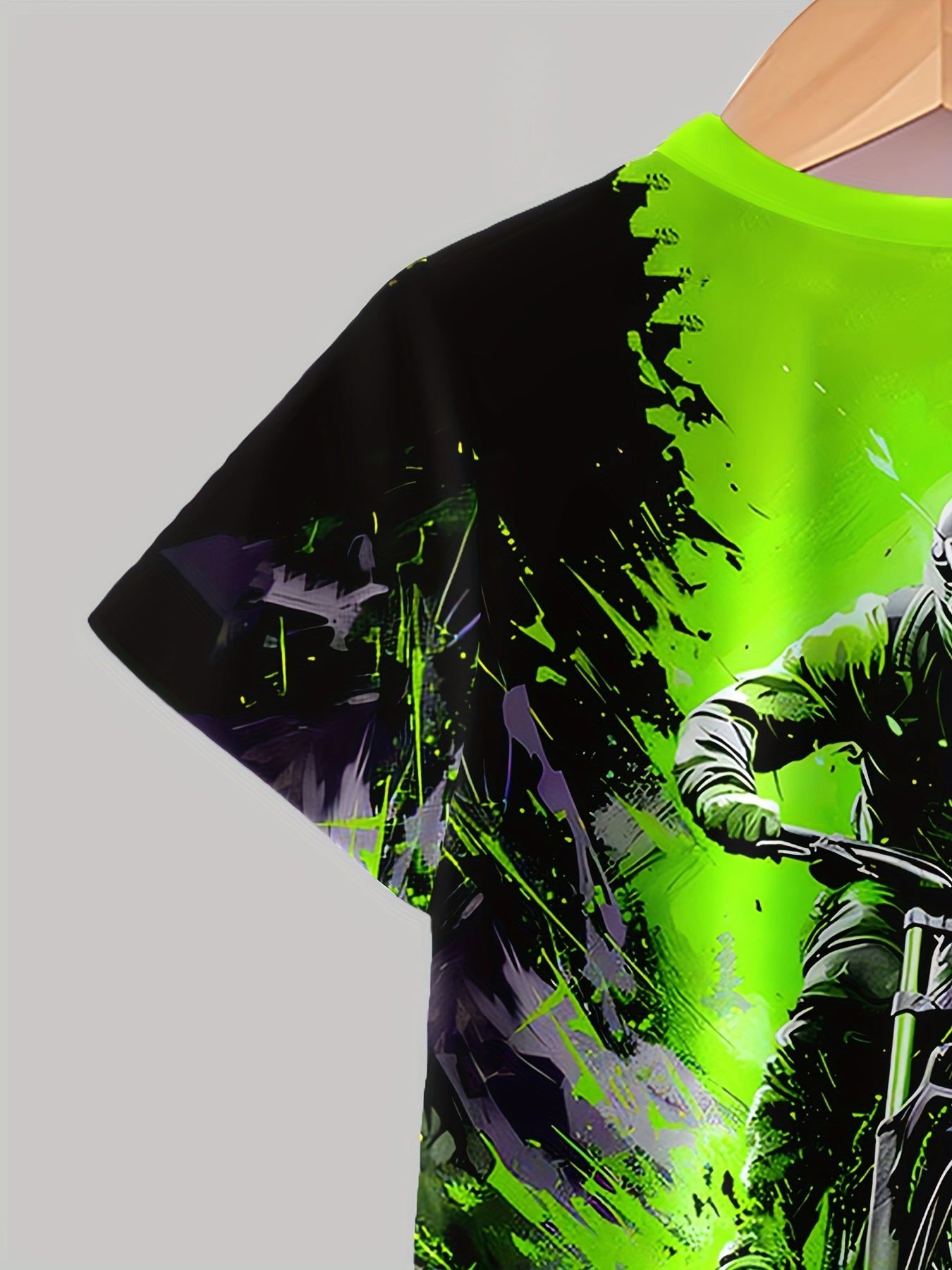 6pcs Boys' Cool Off-Road Motorcycle 3D Print T-Shirt & Shorts Set