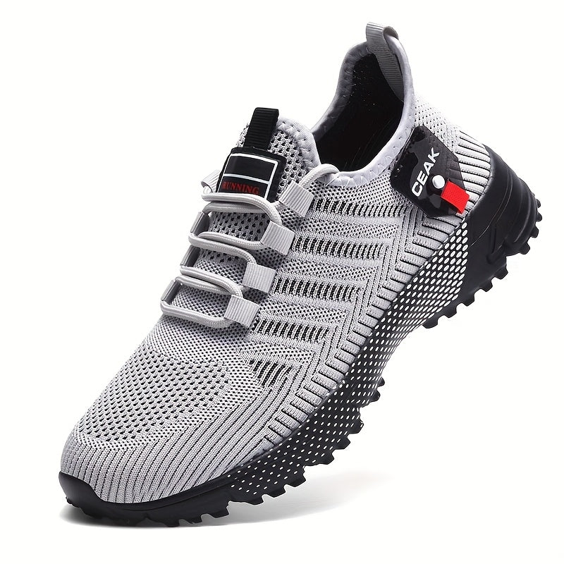 [Lightweight Sneakers] Lightweight Breathable Men's Mesh Sneakers | Low-Top Training Shoes with EVA Cushioning, Black & Red Accents for Running, Hiking, Gym & Casual Wear - All-Season Comfort, Hiking Footwear, Sleek Sporty De - The Superior Findings Depot