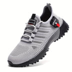 [Lightweight Sneakers] Lightweight Breathable Men's Mesh Sneakers | Low-Top Training Shoes with EVA Cushioning, Black & Red Accents for Running, Hiking, Gym & Casual Wear - All-Season Comfort, Hiking Footwear, Sleek Sporty De - The Superior Findings Depot