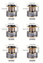 BILLINGS EK 1000~7000 Series, 5.2:1 Gear Ratio, 26LB Max Drag, Aluminum Alloy Metal Spool, Spinning Fishing Reel, For Freshwater Saltwater, Ambidextrous, Rotating, PA (Polyamide, Nylon) Major Material, Mixed Color, 1 Product - The Superior Findings Depot