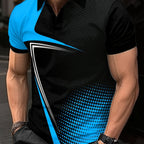 Men's Color Blocked Short Sleeve Golf Shirts - Casual Regular Fit
