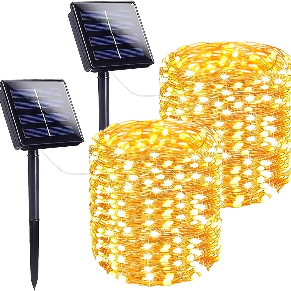 50/100/200/300LED Solar Copper Wire Lights - 8 Modes, Warm White/Cool White/Multicolor, High Quality Indoor/Outdoor String Lights with Solar Panel for Christmas, Weddings, Garden, Parties & Holidays, Solar Hanging Lights, Eve - The Superior Findings Depot