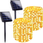 50/100/200/300LED Solar Copper Wire Lights - 8 Modes, Warm White/Cool White/Multicolor, High Quality Indoor/Outdoor String Lights with Solar Panel for Christmas, Weddings, Garden, Parties & Holidays, Solar Hanging Lights, Eve - The Superior Findings Depot