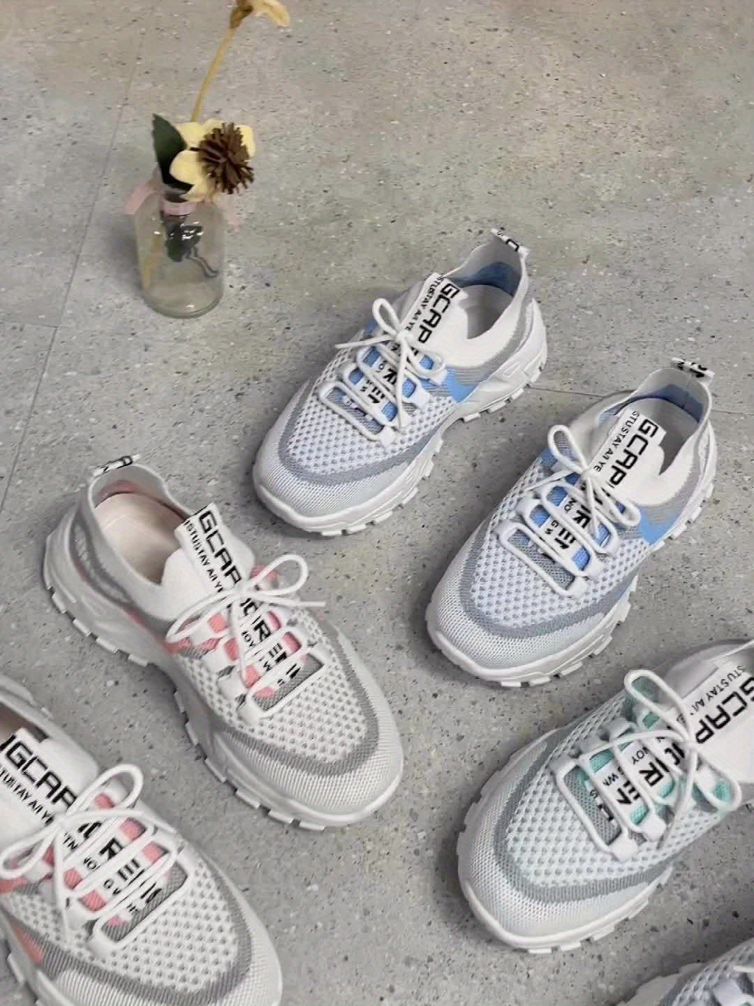 Women's Colorblock Knitted Sneakers, Stylish Breathable Low Top Running Trainers, Comfy Outdoor Sports Shoes plus size - The Superior Findings Depot