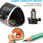 [Electric Pencil Sharpener] Electric Pencil Sharpener | Automatic with Auto-Stop & Lead Breakage - Desktop Sharpener for Office, No Needed, Compact Design, Sharpens Pencils in Seconds, Supplies, Sleek Style, Waste Container - The Superior Findings Depot
