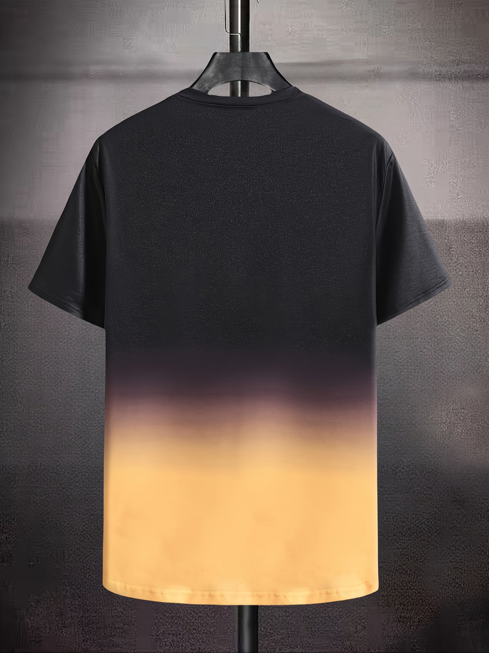 Men's Casual Ombre T-Shirt with White Cursive 'Whatever' Back Print - Dark Navy to Pink Gradient Short Sleeve Round Neck Tee, All-Season Fit, Machine Washable Streetwear & Casual Attire Top - The Superior Findings Depot